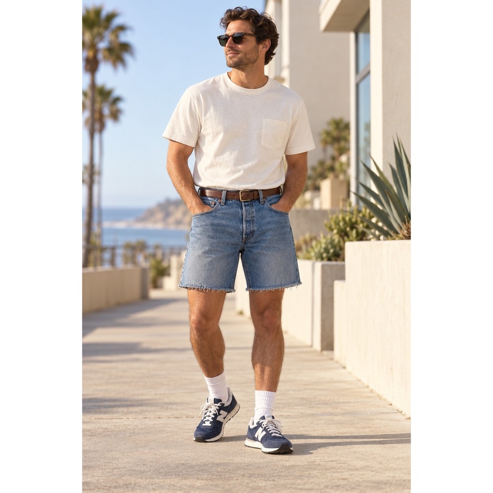 Levi's 501 '93 Cut Off Denim Shorts Men's 36 Blue 7" Raw Hem Button Fly